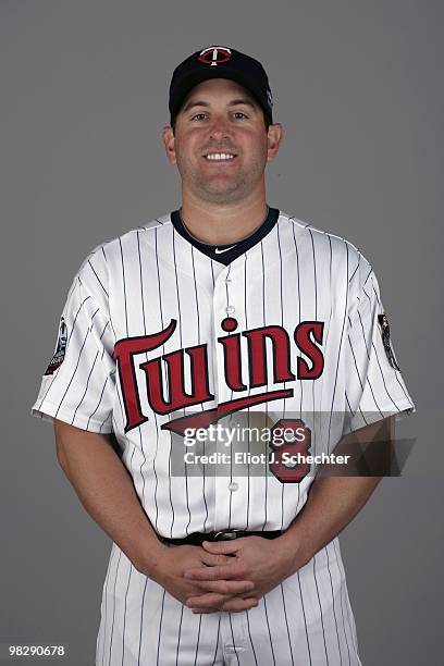 NIck Punto of the Minnesota Twins poses during Photo Day on Monday, March 1, 2010 at Hammond Stadium in Fort Myers, Florida.