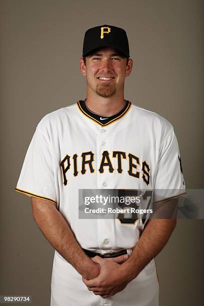 Zach Duke of the Pittsburgh Pirates poses during Photo Day on Sunday, February 28, 2010 at McKechnie Park in Bradenton, Florida.