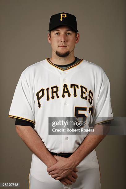 Joel Hanrahan of the Pittsburgh Pirates poses during Photo Day on Sunday, February 28, 2010 at McKechnie Park in Bradenton, Florida.