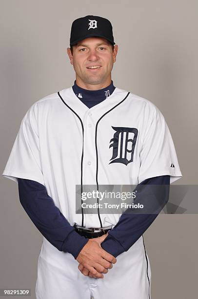 Brad Thomas of the Detroit Tigers poses during Photo Day on Saturday, February 27, 2010 at Joker Marchant Stadium in Lakeland, Florida.