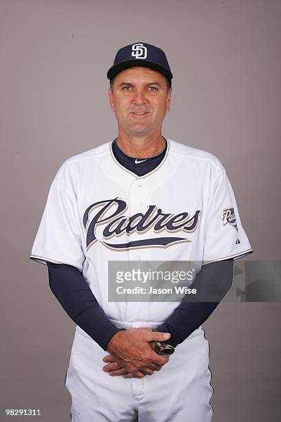 Glenn Hoffman of the San Diego Padres poses during Photo Day on Saturday, February 27, 2010 at Peoria Stadium in Peoria, Arizona.