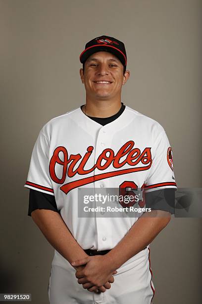 David Hernandez of the Baltimore Orioles poses during Photo Day on Saturday, February 27, 2010 at Ed Smith Stadium in Sarasota, Florida.