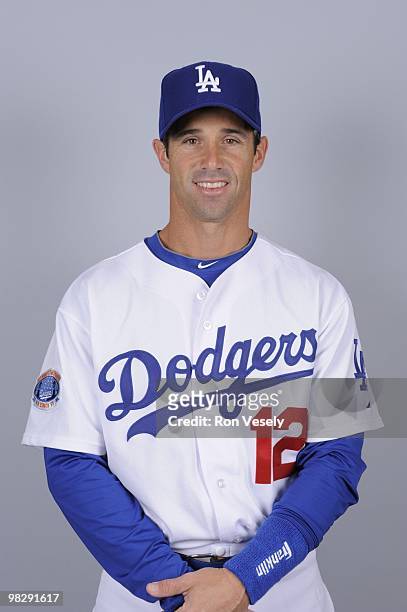 Brad Ausmus of the Los Angeles Dodgers poses during Photo Day on Saturday, February 27, 2010 at Camelback Ranch in Glendale, Arizona.