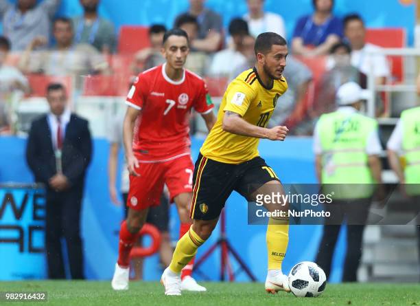 Group G Belgium v Tunisia - FIFA World Cup Russia 2018 Eden Hazard in action at Spartak Stadium in Moscow, Russia on June 23, 2018.