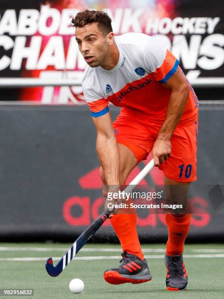 Valentin Verga of Holland during the Champions Trophy match between Holland v Belgium at the Hockeyclub Breda on June 24, 2018 in Breda Netherlands