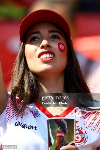 Group G Belgium v Tunisia - FIFA World Cup Russia 2018 Tunisia supporters at Spartak Stadium in Moscow, Russia on June 23, 2018.