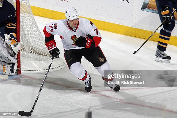 Jarkko Ruutu of the Ottawa Senators skates during the game against the Buffalo Sabres at HSBC Arena on March 26, 2010 in Buffalo, New York.