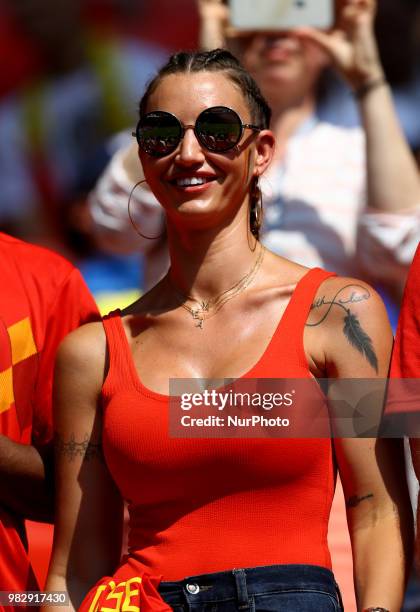 Group G Belgium v Tunisia - FIFA World Cup Russia 2018 Alex Witsel girlfriend Raffaella Szabo at Spartak Stadium in Moscow, Russia on June 23, 2018.