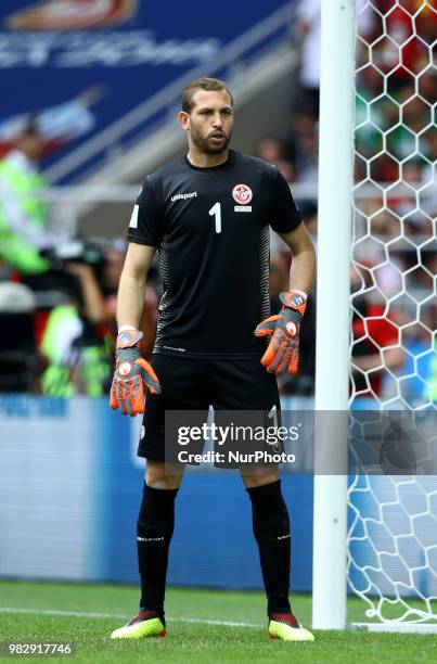 Group G Belgium v Tunisia - FIFA World Cup Russia 2018 Farouk Ben Mustapha at Spartak Stadium in Moscow, Russia on June 23, 2018.