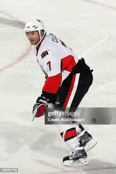 Matt Cullen of the Ottawa Senators skates during the game against the Buffalo Sabres at HSBC Arena on March 26, 2010 in Buffalo, New York.