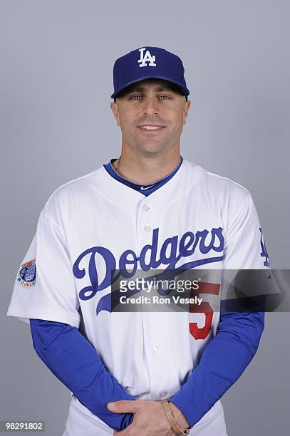 Reed Johnson of the Los Angeles Dodgers poses during Photo Day on Saturday, February 27, 2010 at Camelback Ranch in Glendale, Arizona.