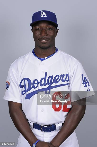 Trayvon Robinson of the Los Angeles Dodgers poses during Photo Day on Saturday, February 27, 2010 at Camelback Ranch in Glendale, Arizona.