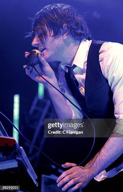 Musician Adam Young of Owl City performs at The Fillmore on April 5, 2010 in San Francisco, California.