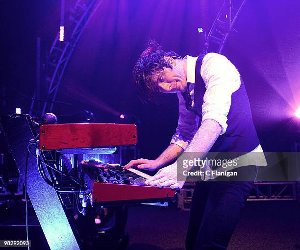 Musician Adam Young of Owl City performs at The Fillmore on April 5, 2010 in San Francisco, California.