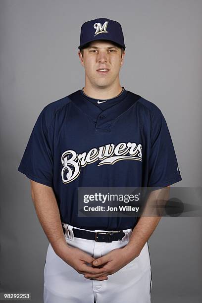 Cody Scarpetta of the Milwaukee Brewers poses during Photo Day on Monday, March 1, 2010 at Maryvale Baseball Park in Phoenix, Arizona.