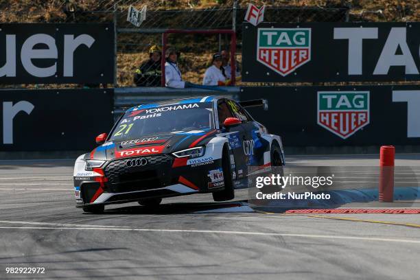 Aurelien Panis from France in Audi RS 3 LMS of Comtoyou Racing during the qualifying of FIA WTCR 2018 World Touring Car Cup Race of Portugal, Vila...