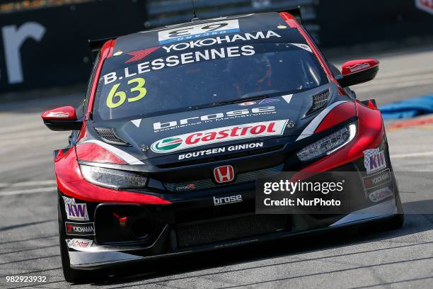 Benjamin Lessennes from Belgium in Honda Civic Type R TCR of Boutsen Ginion Racing during the qualifying of FIA WTCR 2018 World Touring Car Cup Race...