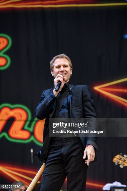 Alex Kapranos of Indie rock band Franz Ferdinand during the third day of the Hurricane festival on June 24, 2018 in Scheessel, Germany.