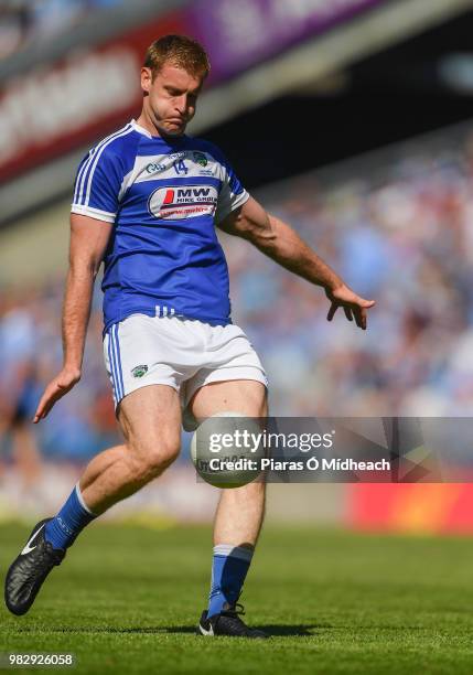 Dublin , Ireland - 24 June 2018; Donal Kingston of Laois kicks a first half free wide during the Leinster GAA Football Senior Championship Final...