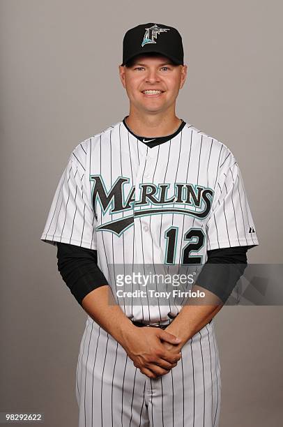 Cody Ross of the Florida Marlins poses during Photo Day on Sunday, March 2, 2010 at Roger Dean Stadium in Jupiter, Florida.