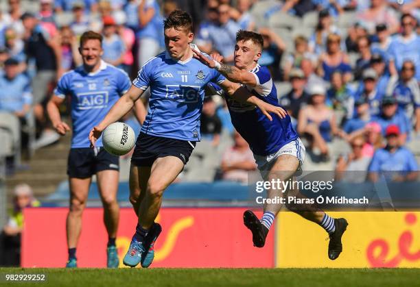 Dublin , Ireland - 24 June 2018; Con O'Callaghan of Dublin in action against Trevor Collins of Laois during the Leinster GAA Football Senior...