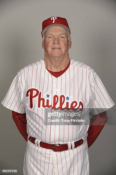 Charlie Manuel of the Philadelphia Phillies poses during Photo Day on Wednesday, February 24 at Bright House Networks Field in Clearwater, Florida.