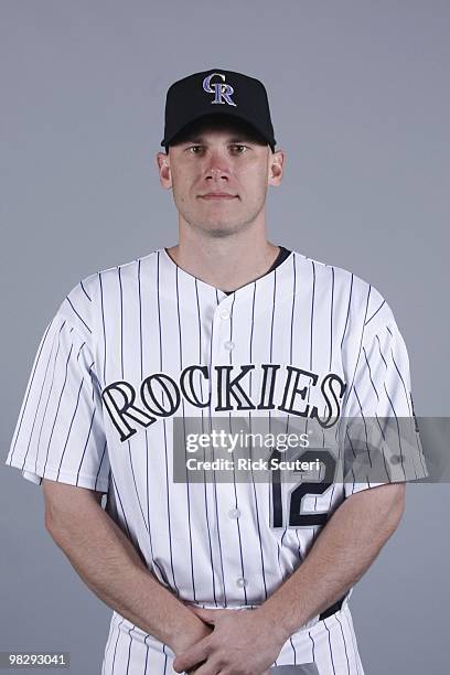 Clint Barmes of the Colorado Rockies poses during Photo Day on Sunday, February 28, 2010 at Hi Corbett Field in Tucson, Arizona.