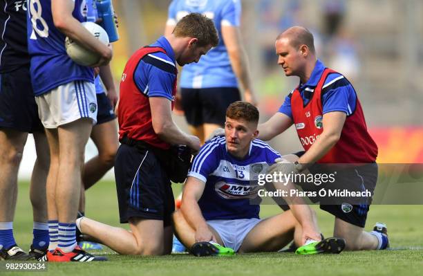 Dublin , Ireland - 24 June 2018; Evan O'Carroll of Laois after an incident that saw John Small of Dublin sent off during the Leinster GAA Football...