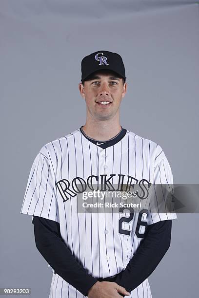 Jeff Francis of the Colorado Rockies poses during Photo Day on Sunday, February 28, 2010 at Hi Corbett Field in Tucson, Arizona.