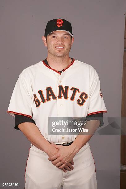 Freddy Sanchez of the San Francisco Giants poses during Photo Day on Sunday, February 28, 2010 at Scottsdale Stadium in Scottsdale, Arizona.