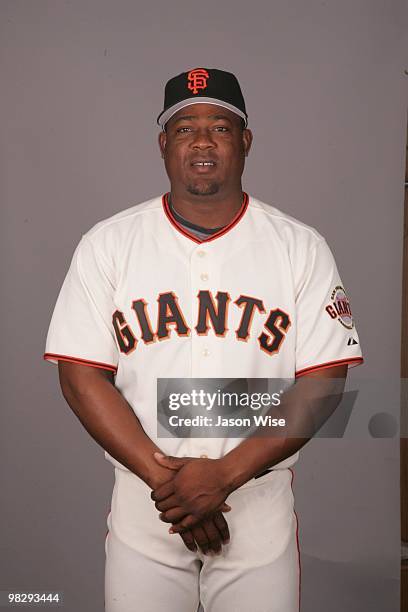 Juan Uribe of the San Francisco Giants poses during Photo Day on Sunday, February 28, 2010 at Scottsdale Stadium in Scottsdale, Arizona.