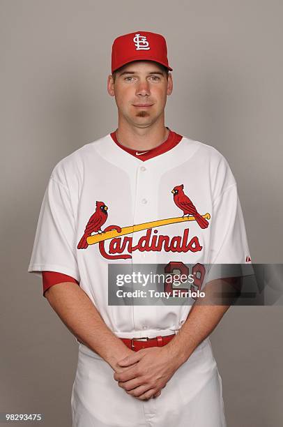 Chris Carpenter of the St. Louis Cardinals poses during Photo Day on Monday, March 1, 2010 at Roger Dean Stadium in Jupiter, Florida.