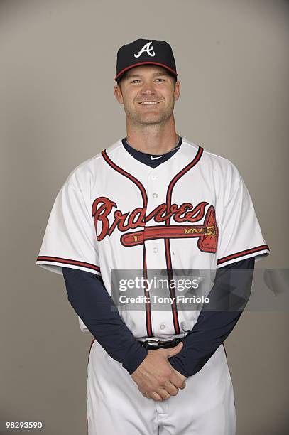 David Ross of the Atlanta Braves poses during Photo Day on Friday, February 26, 2010 at Champion Stadium in Lake Buena Vista, Florida.