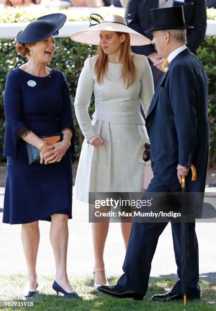 Sarah, Duchess of York, Princess Beatrice and Prince Andrew, Duke of York attend day 4 of Royal Ascot at Ascot Racecourse on June 22, 2018 in Ascot,...