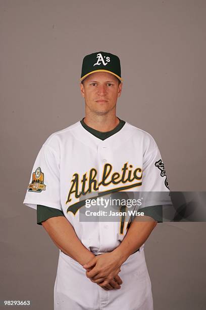 Mark Ellis of the Oakland Athletics poses during Photo Day on Monday, March 1, 2010 at Phoenix Municipal Stadium in Phoenix, Arizona.