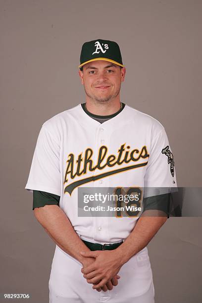 Dallas McPherson of the Oakland Athletics poses during Photo Day on Monday, March 1, 2010 at Phoenix Municipal Stadium in Phoenix, Arizona.