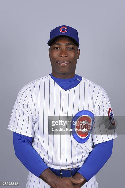 Alfonso Soriano of the Chicago Cubs poses during Photo Day on Monday, March 1, 2010 at HoHoKam Park in Mesa, Arizona.