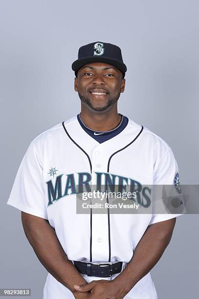 Milton Bradley of the Seattle Mariners poses during Photo Day on Thursday, February 25, 2010 at Peoria Sports Complex in Peoria, Arizona.