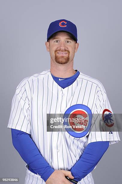 Chad Tracy of the Chicago Cubs poses during Photo Day on Monday, March 1, 2010 at HoHoKam Park in Mesa, Arizona.