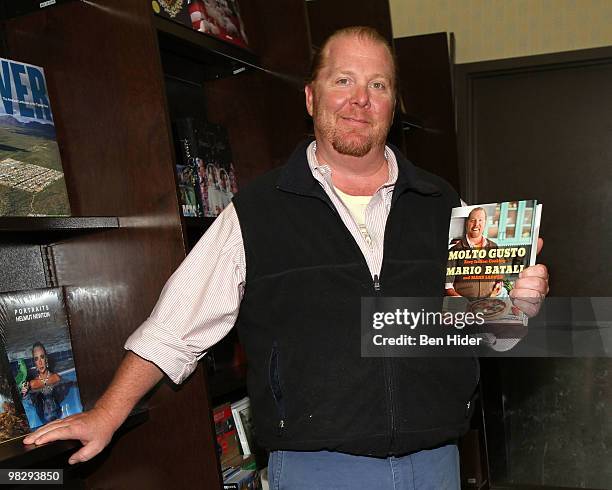 Chef Mario Batali promotes "Molto Gusto: Easy Italian Cooking At Home" at Barnes & Noble Tribeca on April 6, 2010 in New York City.