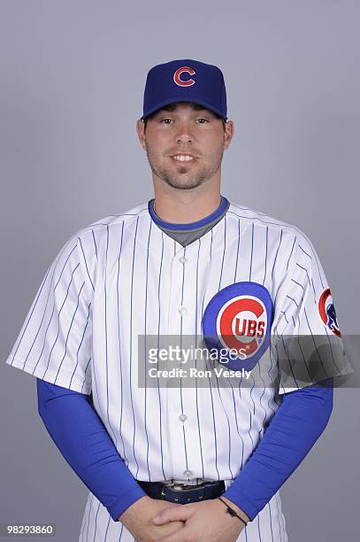 Randy Wells of the Chicago Cubs poses during Photo Day on Monday, March 1, 2010 at HoHoKam Park in Mesa, Arizona.