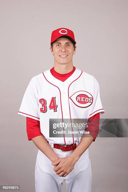 Homer Bailey of the Cincinnati Reds poses during Photo Day on Wednesday, February 24, 2010 at Goodyear Ballpark in Goodyear, Arizona.