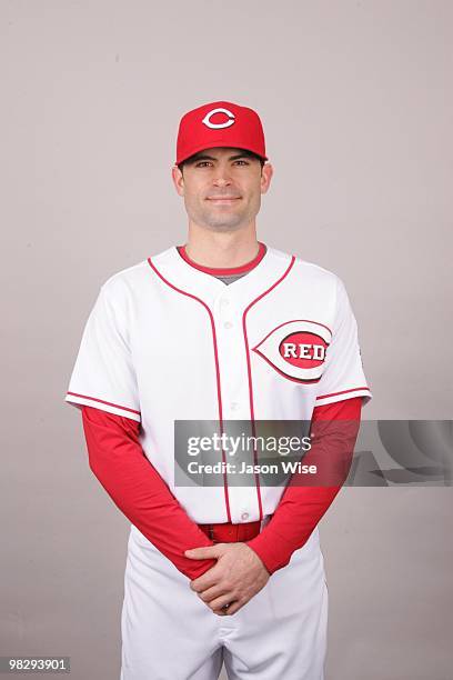 Chris Burke of the Cincinnati Reds poses during Photo Day on Wednesday, February 24, 2010 at Goodyear Ballpark in Goodyear, Arizona.