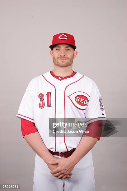 Jonny Gomes of the Cincinnati Reds poses during Photo Day on Wednesday, February 24, 2010 at Goodyear Ballpark in Goodyear, Arizona.