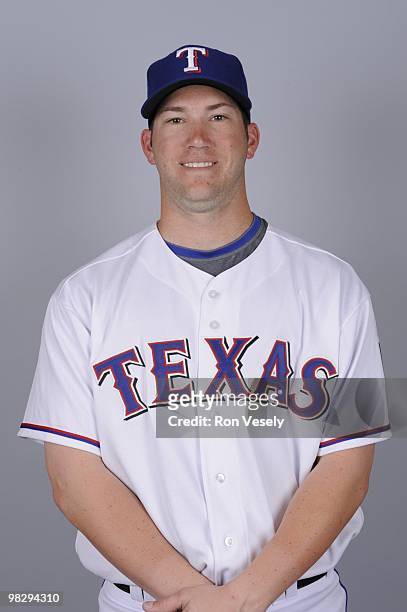 Chad Tracy of the Texas Rangers poses during Photo Day on Tuesday, March 2, 2010 at Surprise Stadium in Surprise, Arizona.