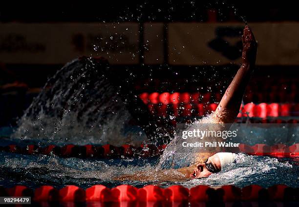 Adam Simpson competes in the Mens 400m individual medley during day three of the New Zealand Open Swimming Championships at West Wave Aquatic Centre...