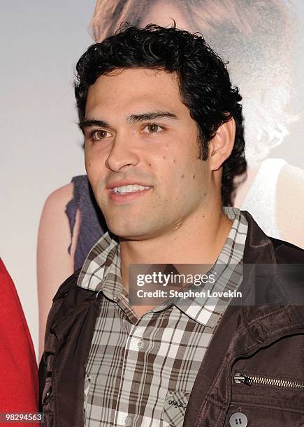 Mark Sanchez of the New York Jets attends the premiere of "Date Night" at Ziegfeld Theatre on April 6, 2010 in New York City.