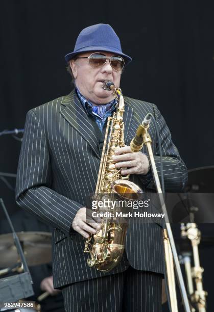 Van Morrison performing on the main stage at Seaclose Park on June 24, 2018 in Newport, Isle of Wight.