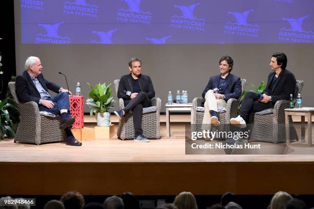 Chris Matthews, Ben Stiller, Noah Baumbach, and Adam Driver speak onstage during 'In Their Shoes' at the 2018 Nantucket Film Festival - Day 5 on June...