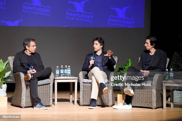 Ben Stiller, Noah Baumbach, and Adam Driver speak onstage during 'In Their Shoes' at the 2018 Nantucket Film Festival - Day 5 on June 24, 2018 in...